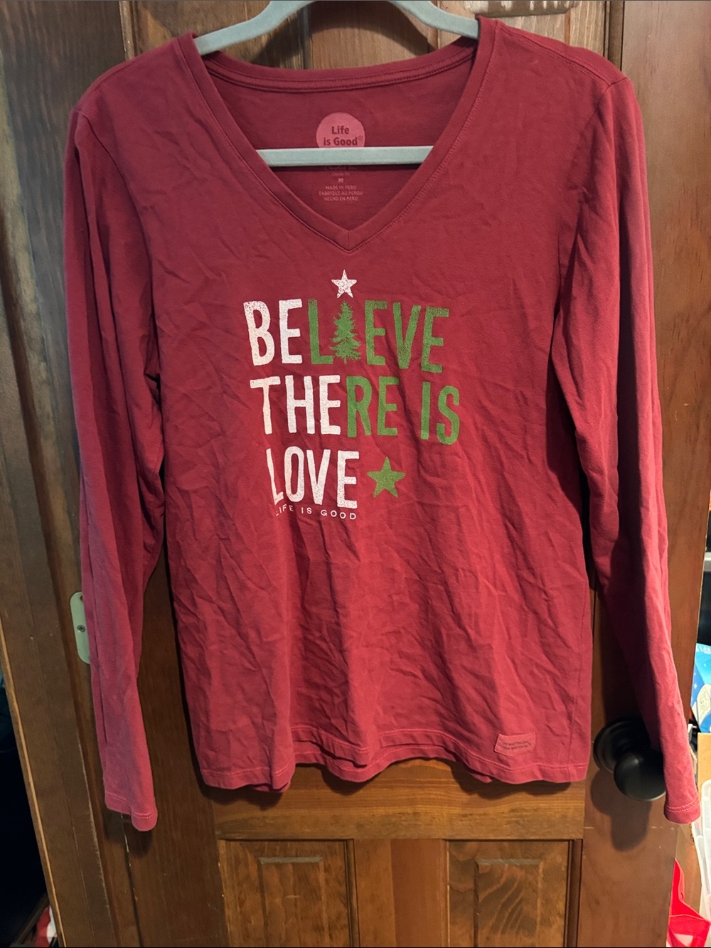 Life is Good Women's Believe There Is Love Long Sleeve Crusher Vee Long Sleeve
